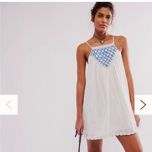 Free People Crystal Cove Smocked Mini Dress